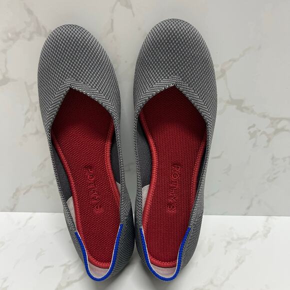Rothy's The Flat ballet flats in charcoal gray Round toe Women’s Size 7W - Picture 5 of 8